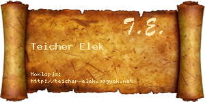 Teicher Elek névjegykártya